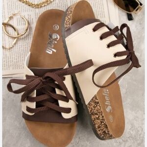 Lace Up Open Toe Boho Western Brown Sandals Size 11 New